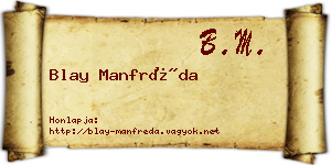 Blay Manfréda névjegykártya
